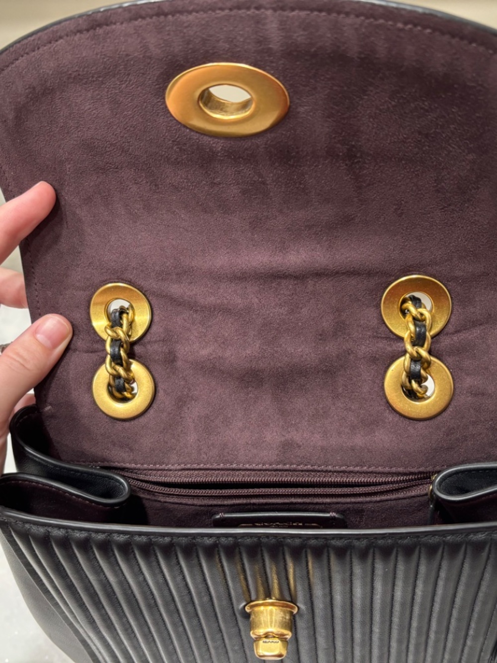 Coach ~2016 Black & Gold Parker Convertible Backpack - Picture 4 of 6